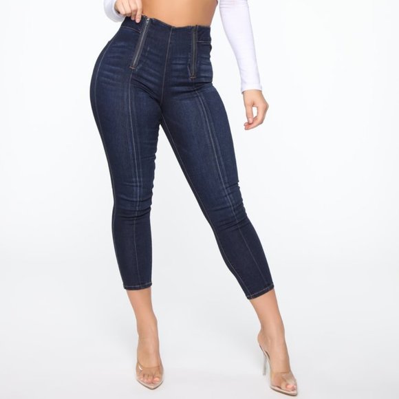 Fashion Nova Zipper Ankle Jeans - Picture 1 of 2